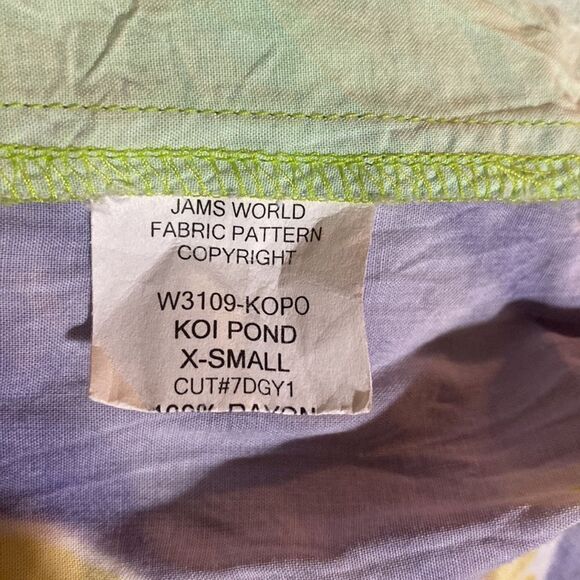 Jams World Wms Sz XS Beight Multi Color Koi Pond Janice Hawaii Dress - Picture 6 of 6